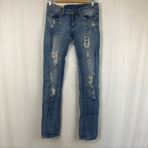 Machine Vintage Distressed Jeans - Picture 1 of 6